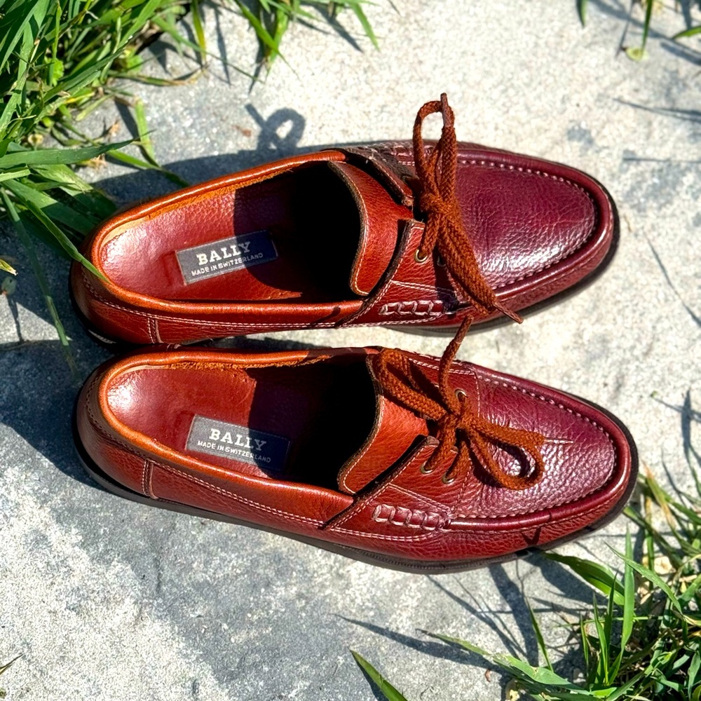 Bally Leather Moccasin Style Handcrafted Boat Shoes Unisex